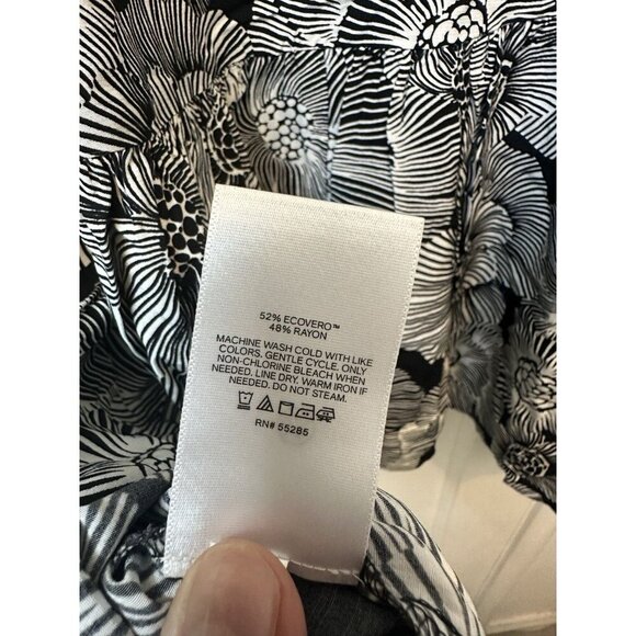 Express Mini Dress Drop Waist NWTs $98 Black And White Rayon Ecovero Oversized - Picture 5 of 5